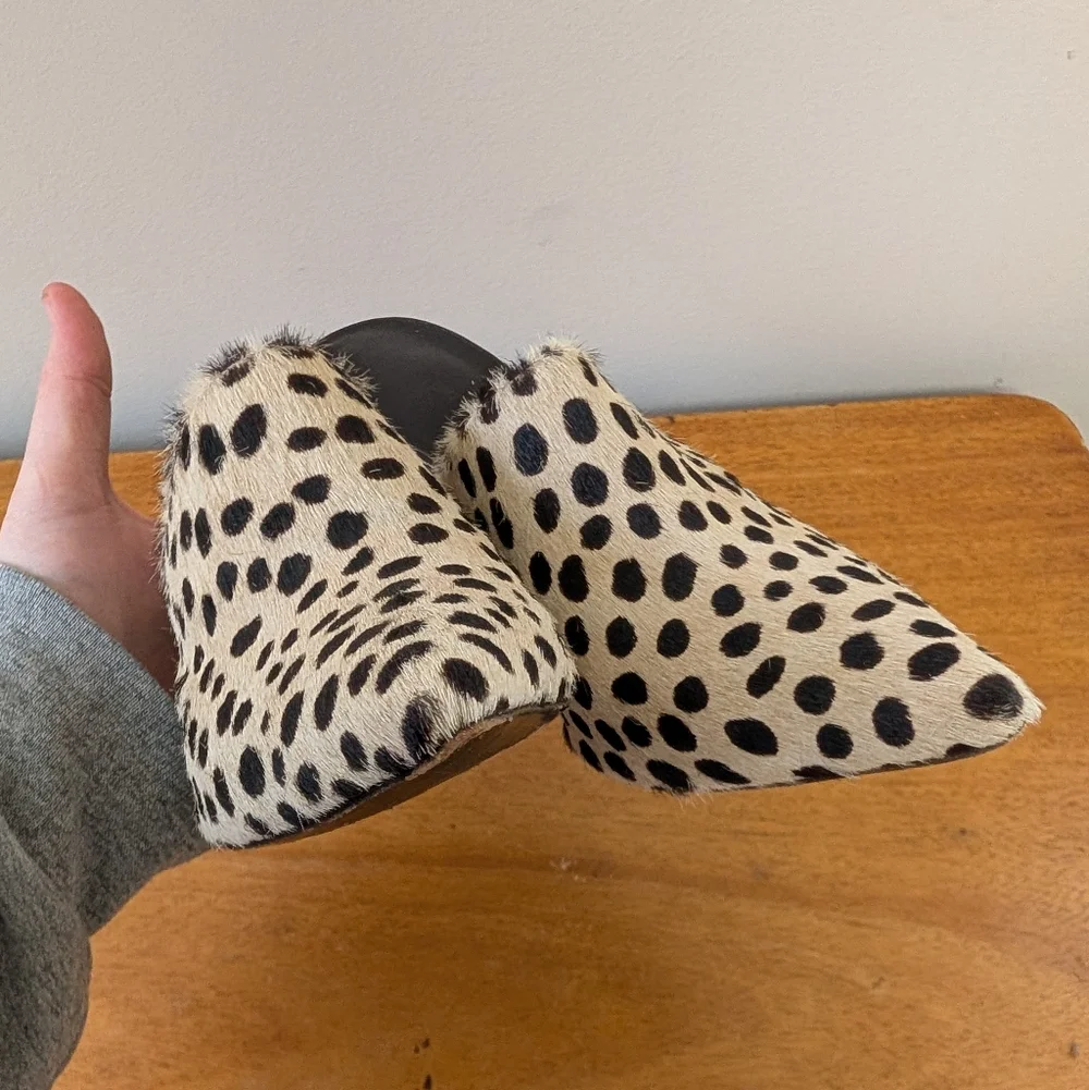 Jenni Kayne Painted‎ Pony Hair Heels Mule Slip On 37